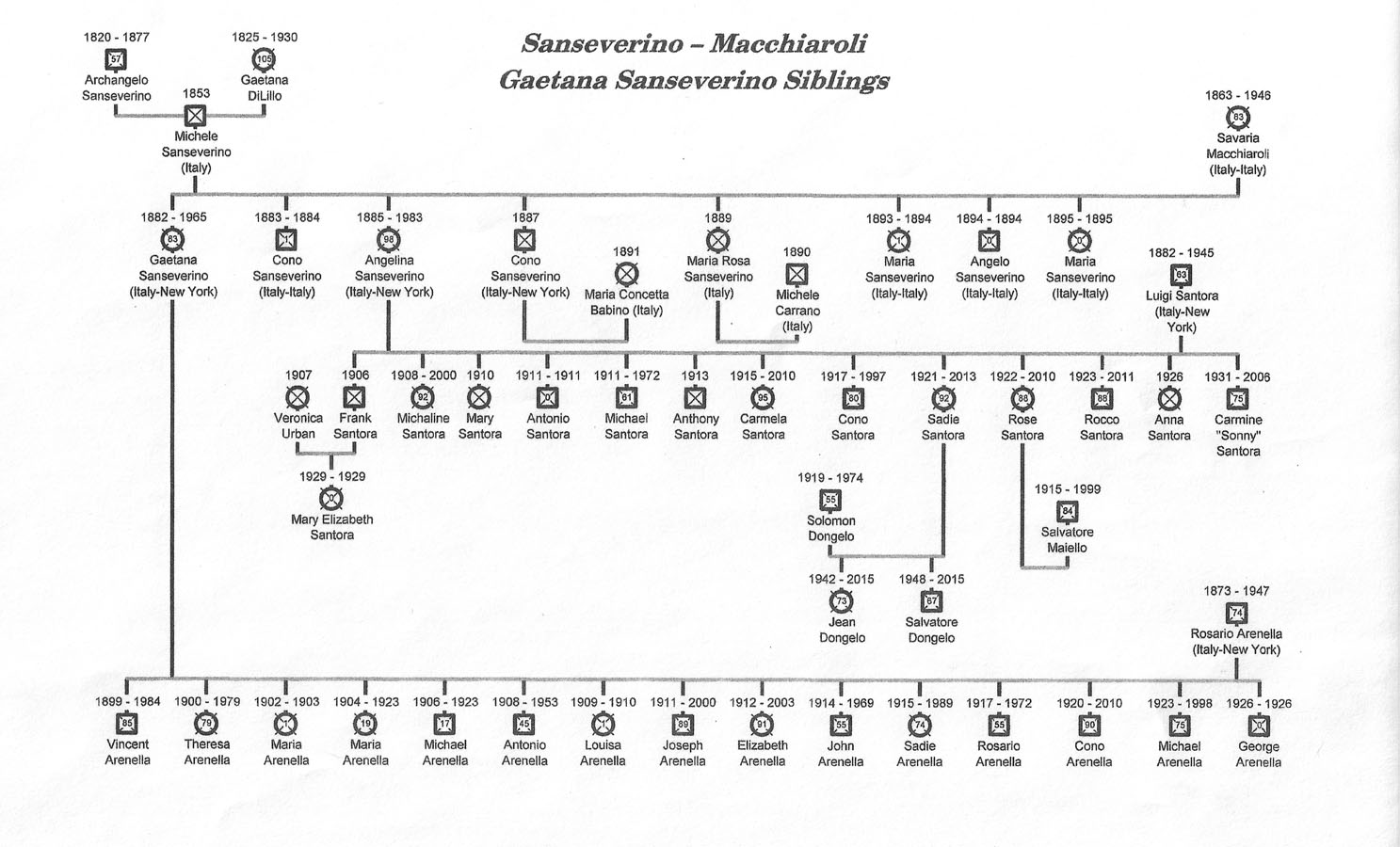 Sanseverino - Macchiaroli<br>Gaetana Sanseverino Siblings